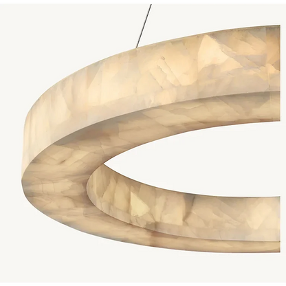OLYRA 3-TIER ROUND ALABASTER CHANDELIER 39" 47" 59"D