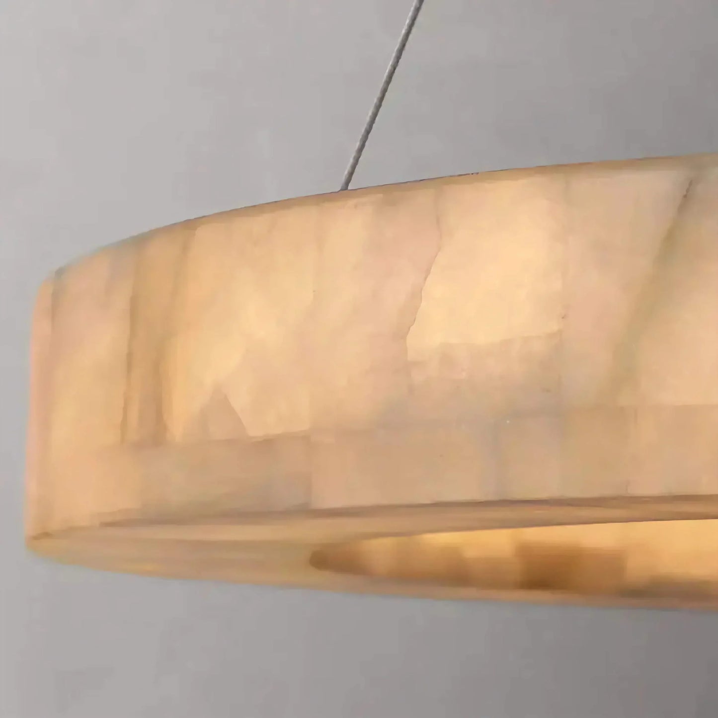 OLYRA 3-TIER ROUND ALABASTER CHANDELIER 39" 47" 59"D