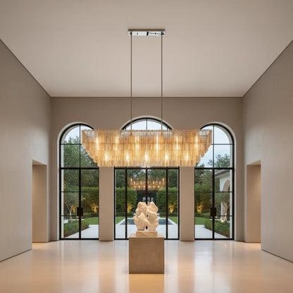 Sirena Glass Rectangular Chandelier