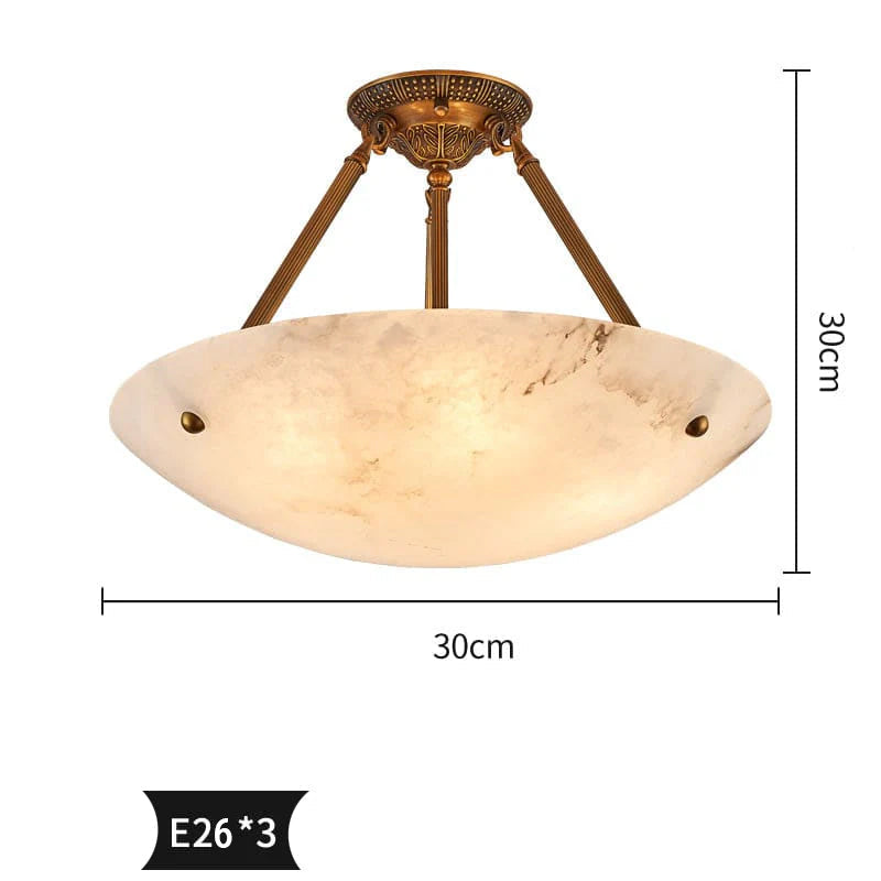 Vintage Round Alabaster Ceiling Lamp