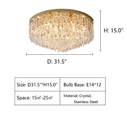Morylighting Grand Tiered Round Flush Mount Chandelier - Background Shot