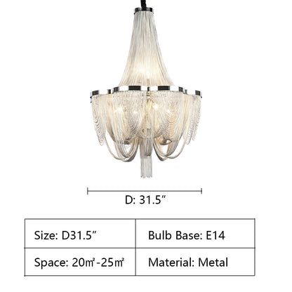 Morylighting Grand Lumina Cascade Tassel Chandelier - Background Shot