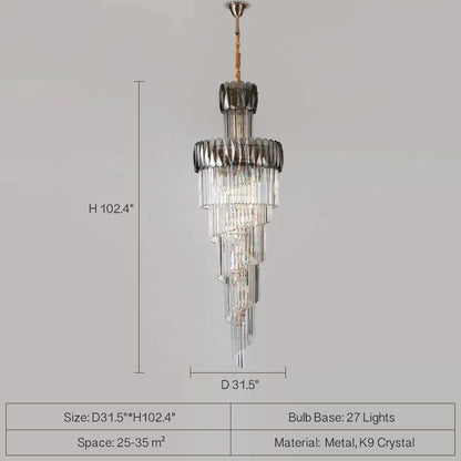 Morylighting Grand Lumina Round Crystal Chandelier - Background Shot