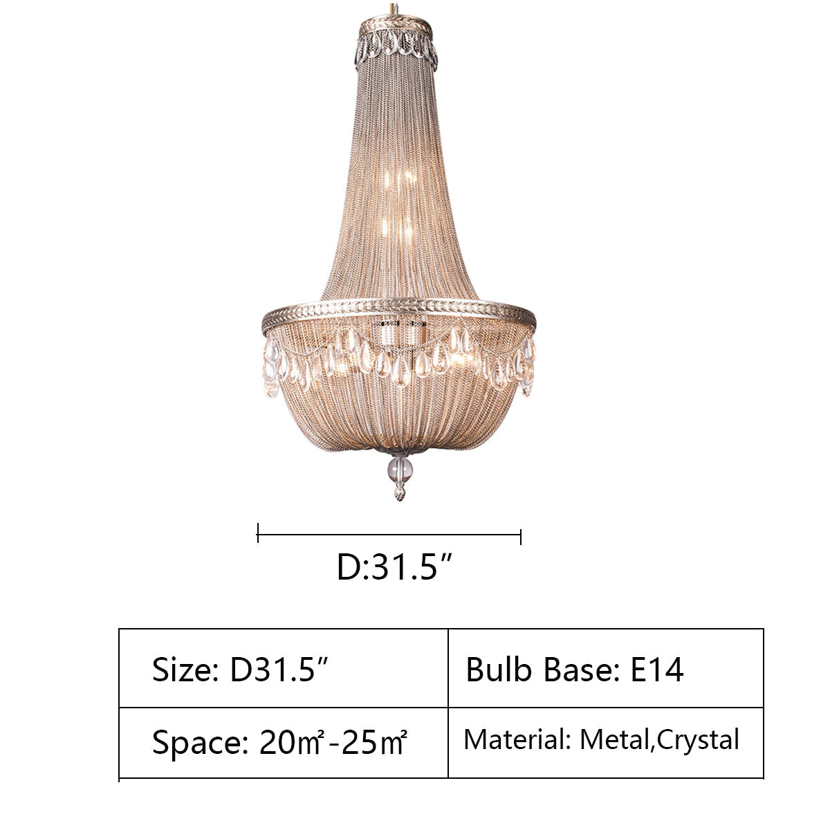 Morylighting Grand Lumina Metal Art Crystal Chandelier - Background Shot