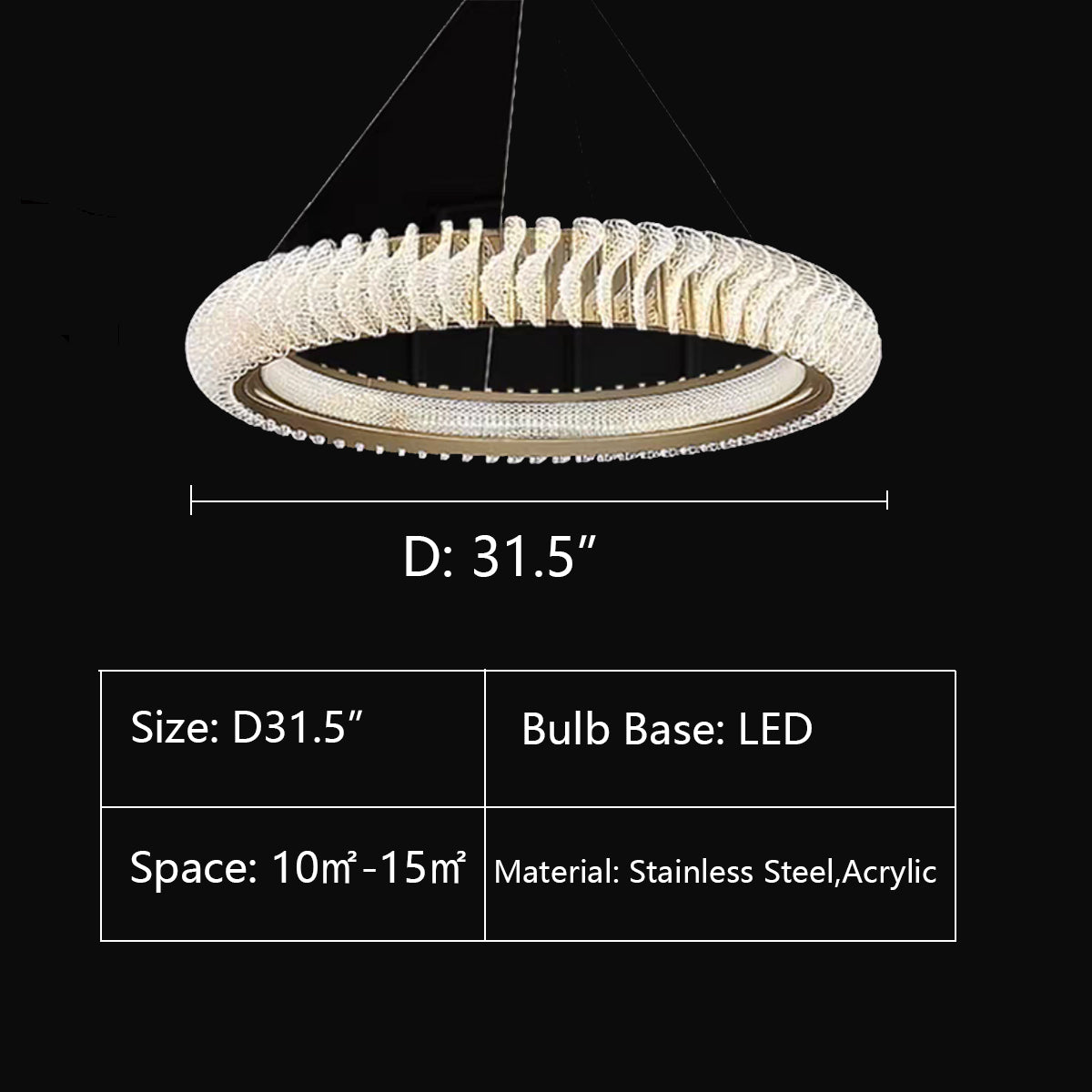 Morylighting Grand Luminous Ring Chandelier - Background Shot