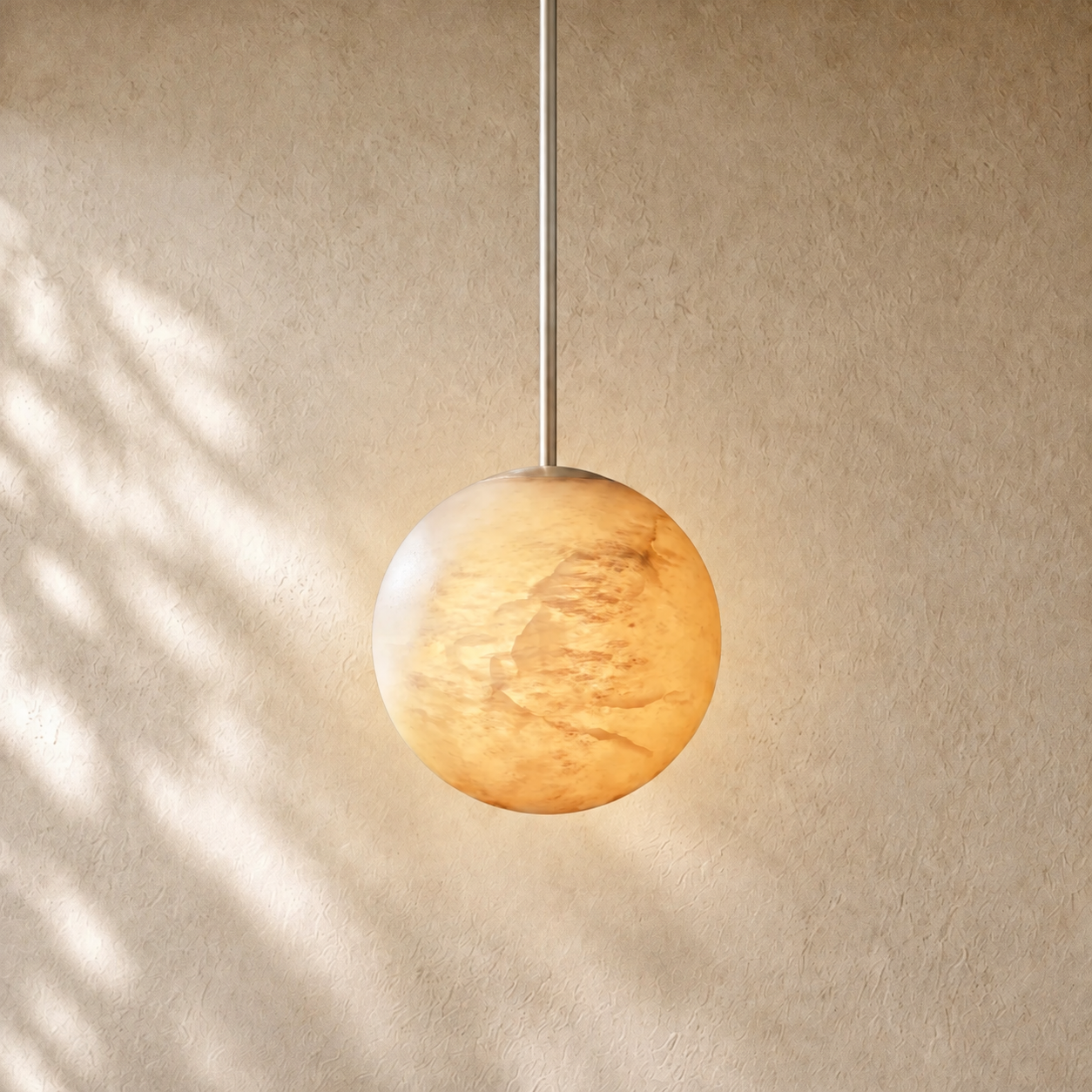 Brielle Alabaster Carved Globe Pendant Light