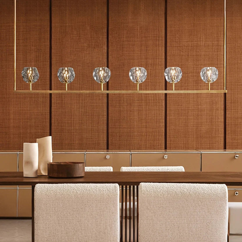 Boulee de Cristal Glass Linear Chandelier 48", 60"
