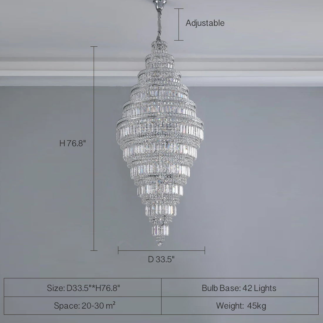 Morylighting Grand Lumina Extra Large Round Crystal Chandelier - Background Shot