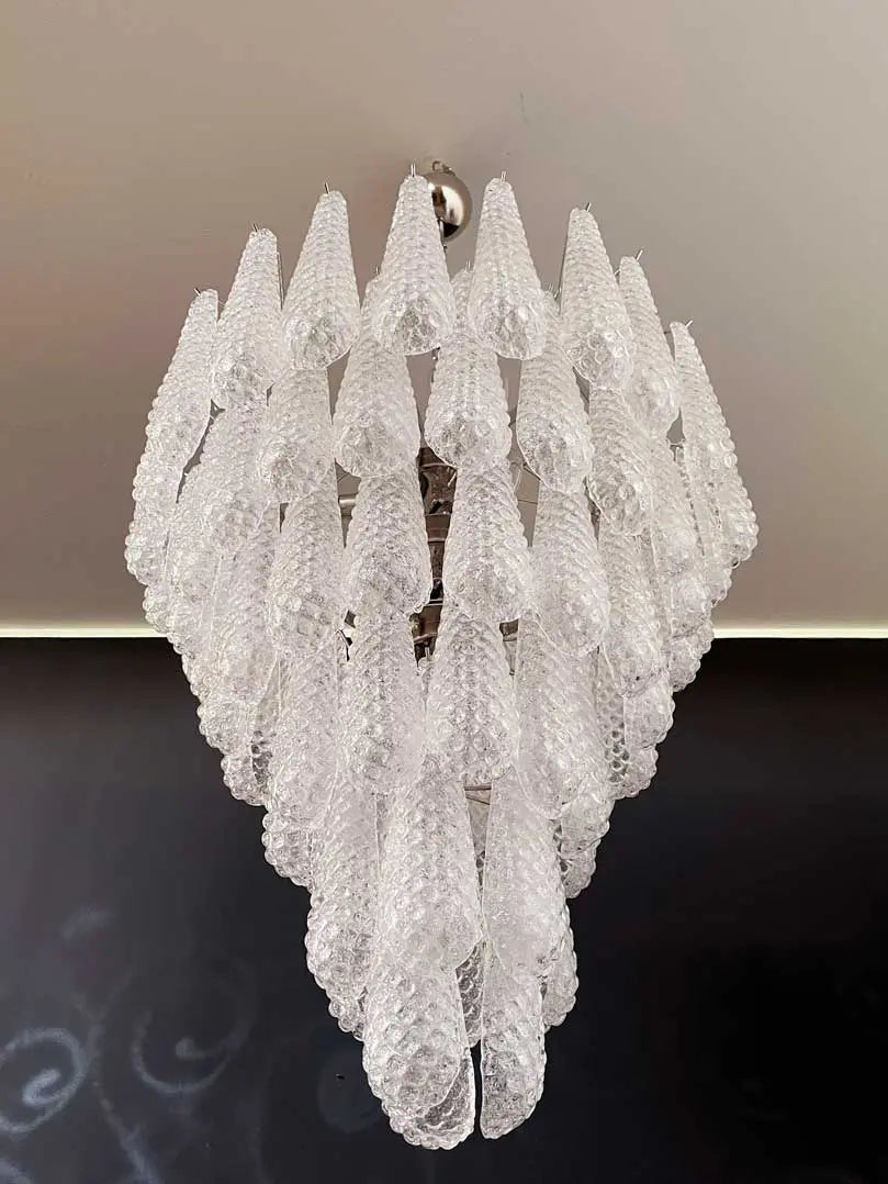 Murano Chandelier – Drop – 85 glasses – Transparent