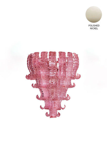 Art pink glass Felci chandelier - view 12 | morylighting