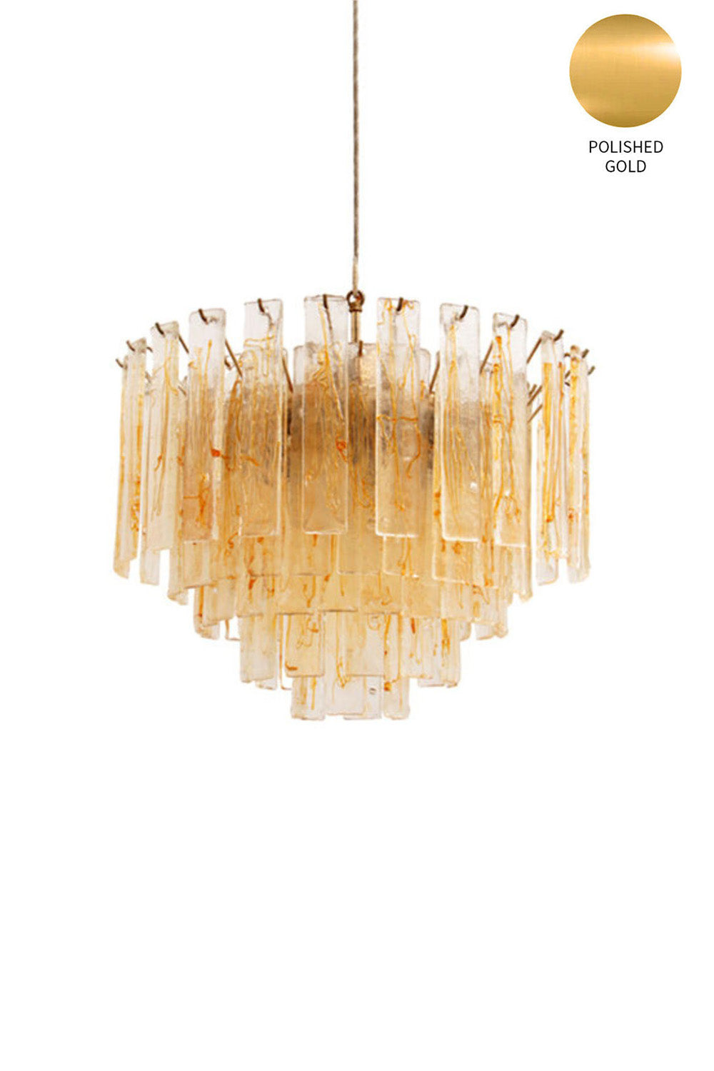 Amber Art Glass Tiered Chandelier - view 17 | morylighting
