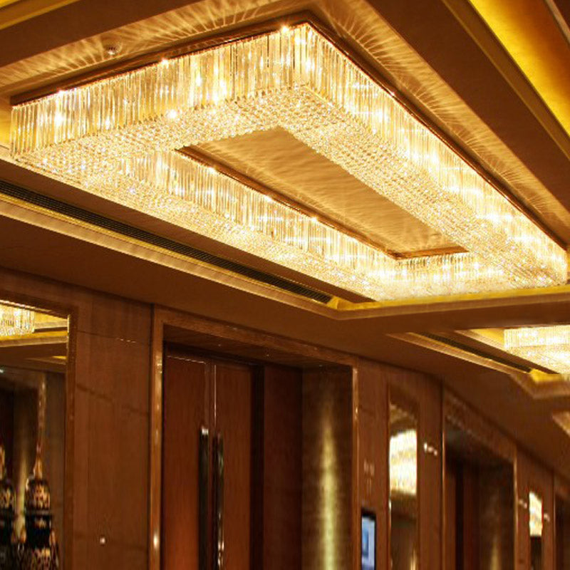 Morylighting Grand Opulence Rectangle Flush Chandelier - formal American dining room