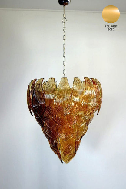 Art Style Amber Felci Glass Chandelier - view 18 | morylighting
