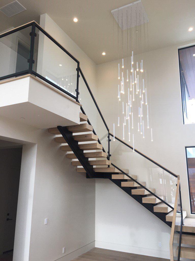 Bellini Square Tri-Tone Tubular Pendant Light Chandelier - morylighting