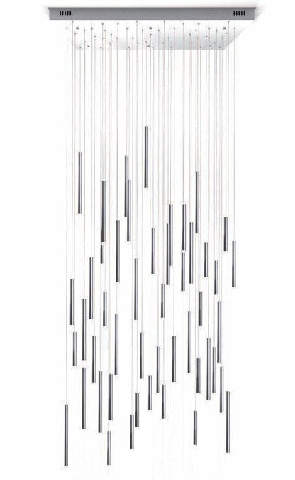 Bellini Square Tri-Tone Tubular Pendant Light Chandelier - morylighting