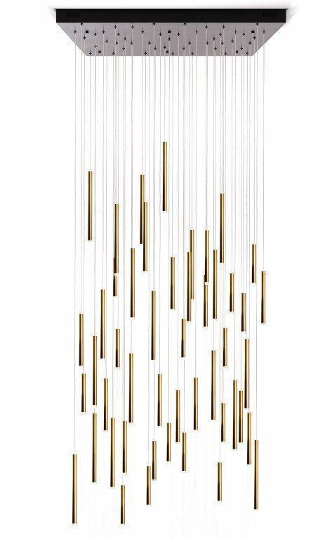 Bellini Square Tri-Tone Tubular Pendant Light Chandelier - morylighting