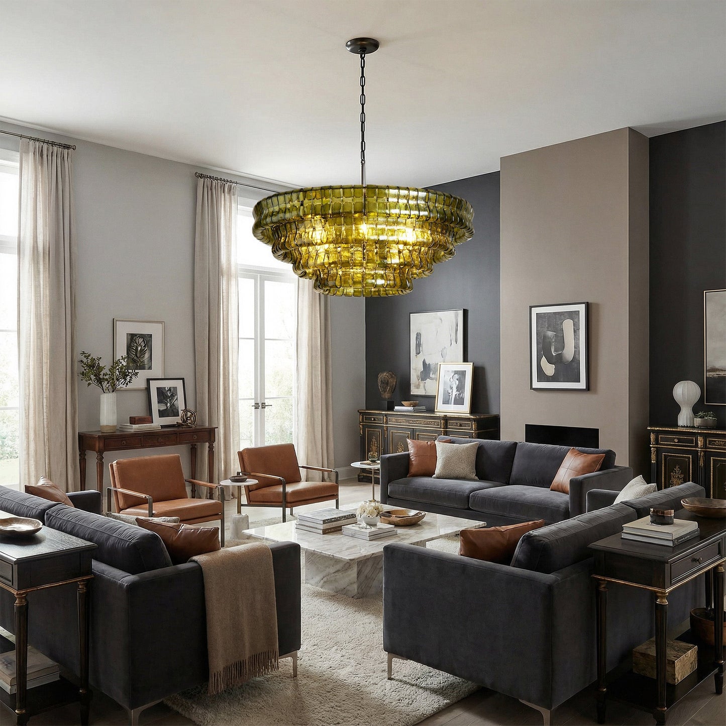Ghiaccio Round Chandelier 24"36"48"60"