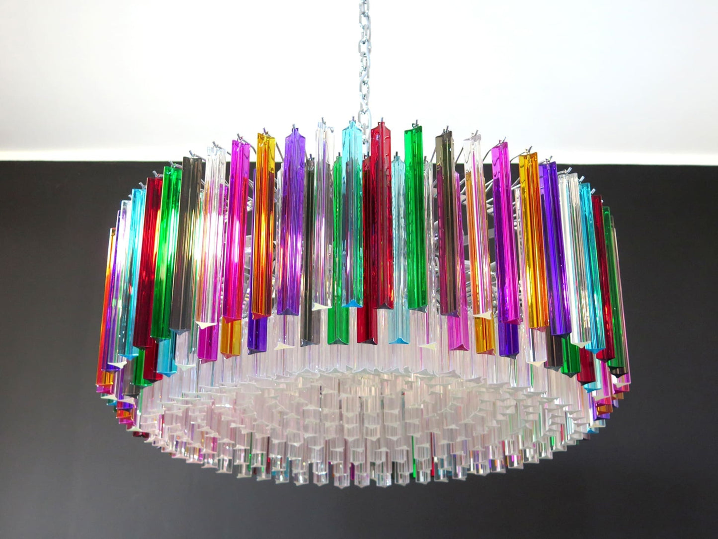 Murano Chandelier – Triedri Round – 391 prisms – Multi