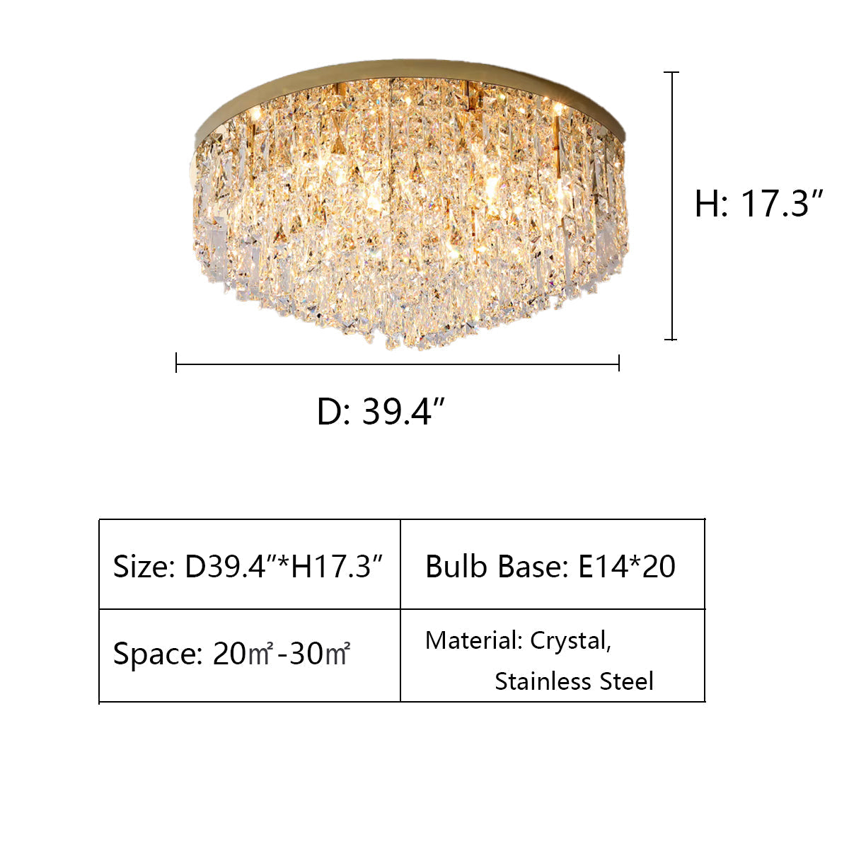 Morylighting Grand Tiered Round Flush Mount Chandelier - Background Shot