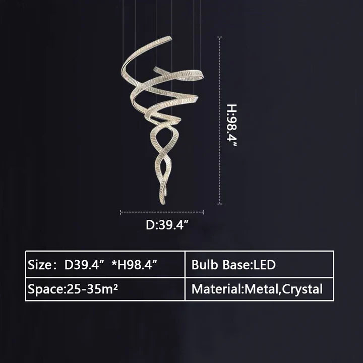 Morylighting Grand Spiral K9 Crystal Chandelier - Background Shot