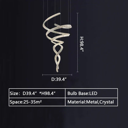 Morylighting Grand Spiral K9 Crystal Chandelier - Background Shot