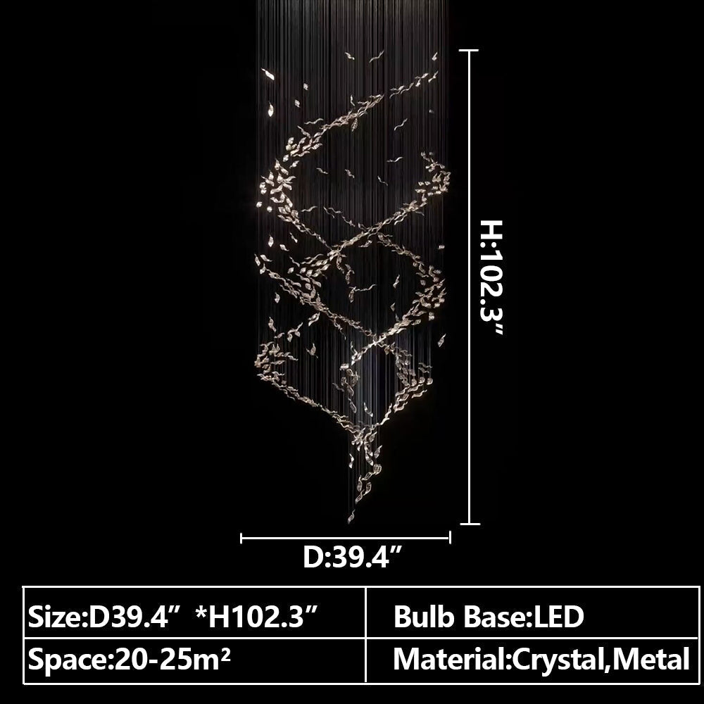Morylighting Grand Lumina Double Spiral Crystal Chandelier - Background Shot
