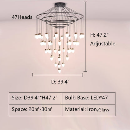 Morylighting Veridian Cascade Multi-Tier Chandelier - Background Shot