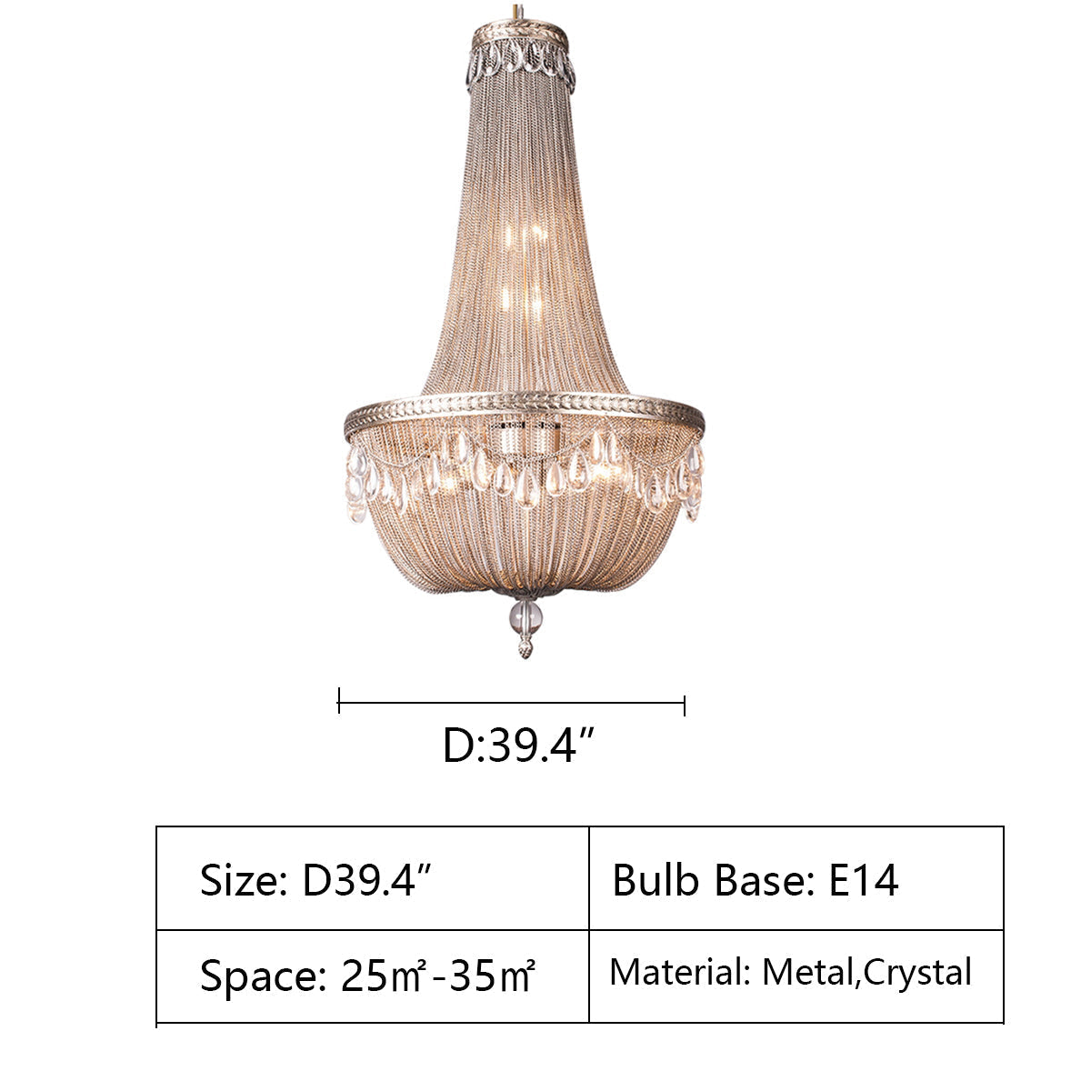 Morylighting Grand Lumina Metal Art Crystal Chandelier - Background Shot