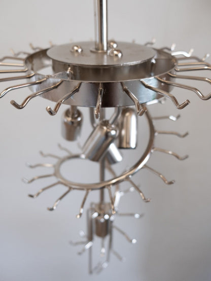 Murano Chandelier – Spiral – 54 prisms – Pink