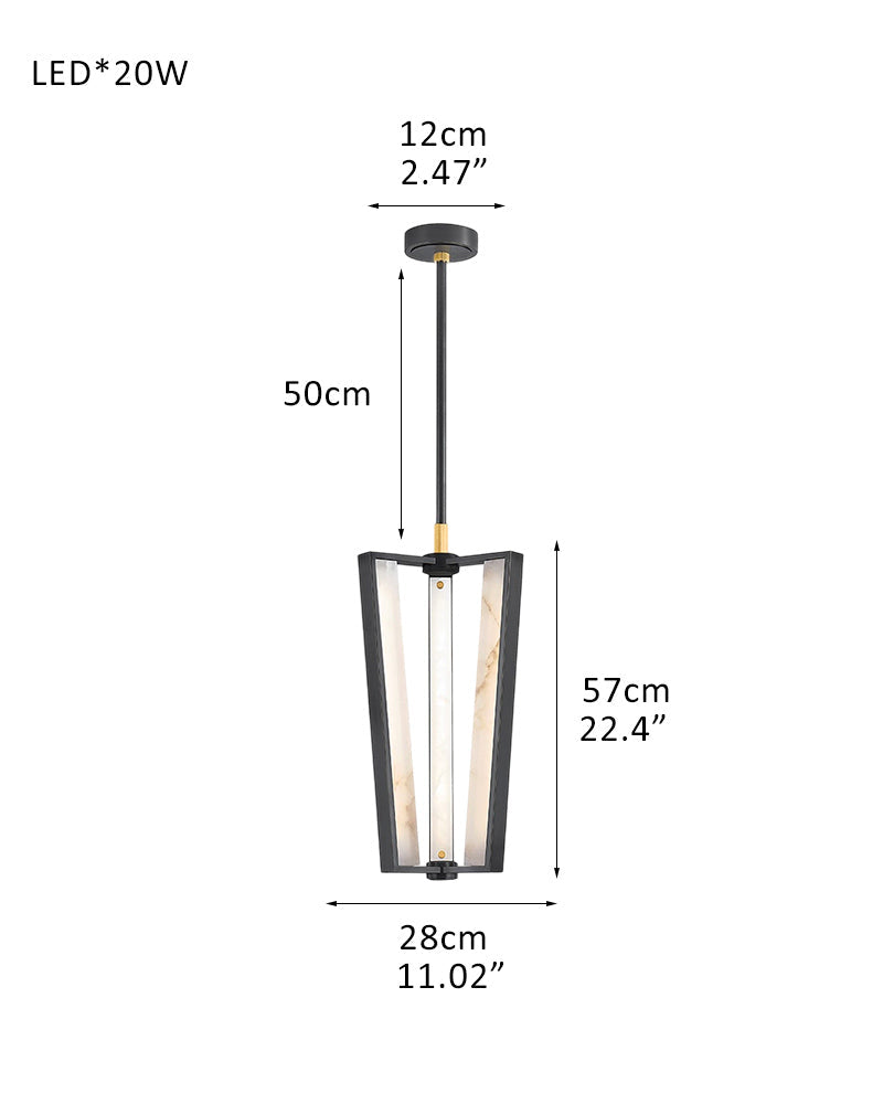 Aged Brass/Black LED Arm Edgemere Cage Collection Linear Pendants Light 16"