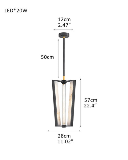 Aged Brass/Black LED Arm Edgemere Cage Collection Linear Pendants Light 16"