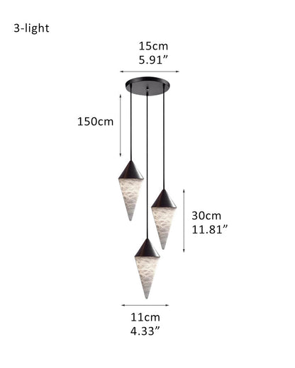 12 light Conical Cluster Minimalist Design Alabaster Pendant Light