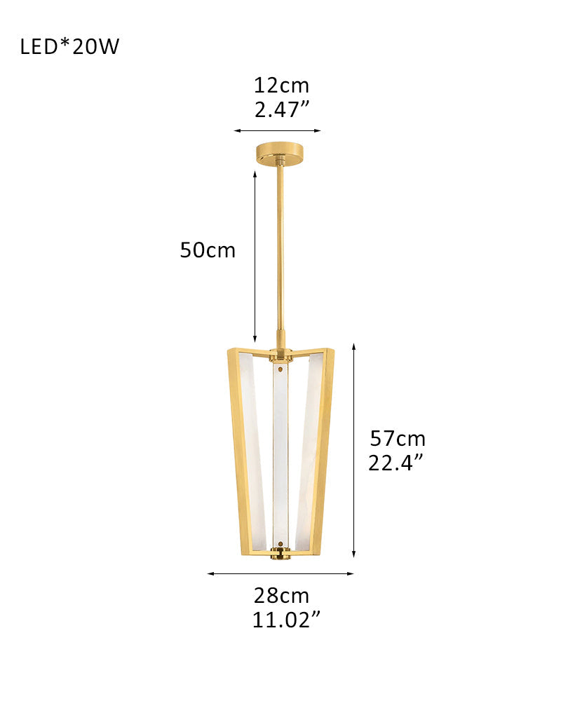 Aged Brass/Black LED Arm Edgemere Cage Collection Linear Pendants Light 16"