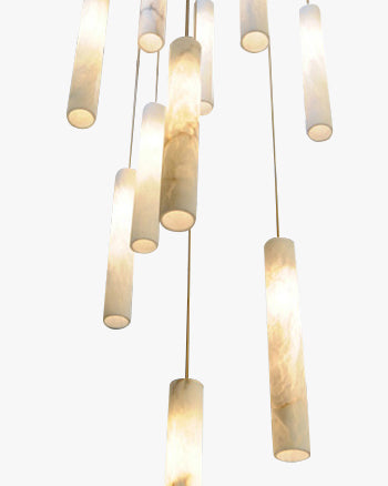 Alabaster Tube Staircase Chandelier