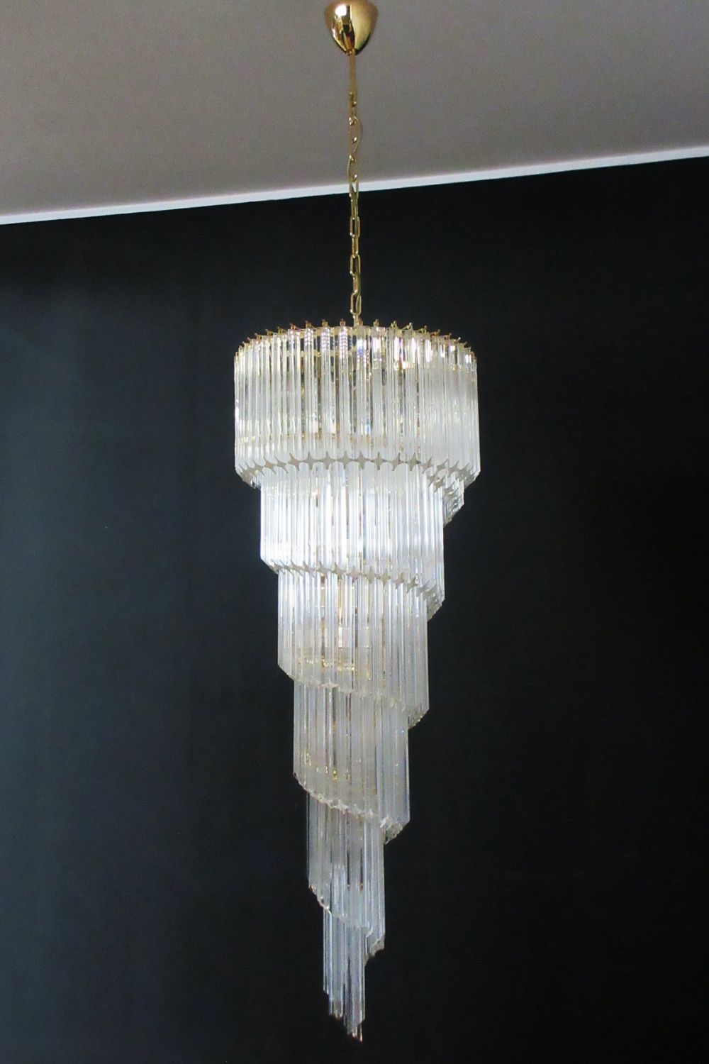Art Style Spiral Glass Chandelier - view 6 | morylighting