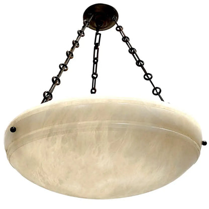 Pair of French Carved Alabaster Fixtures. Sold Individually.