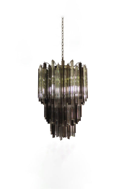 Smoked and Clear Art Glass Prism Chandelier | morylighting