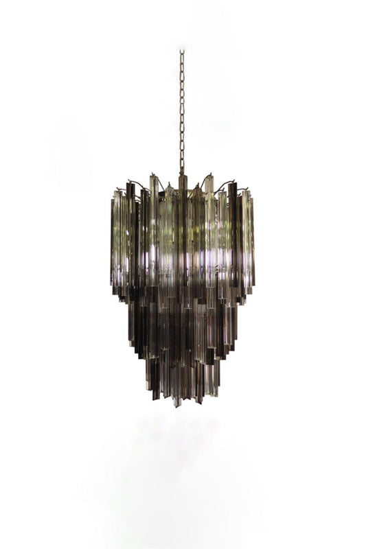 Smoked and Clear Art Glass Prism Chandelier | morylighting