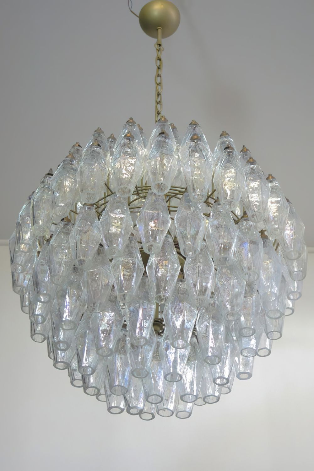 spherical Clear Art Polyhedron Glass Chandelier - view 5 | morylighting