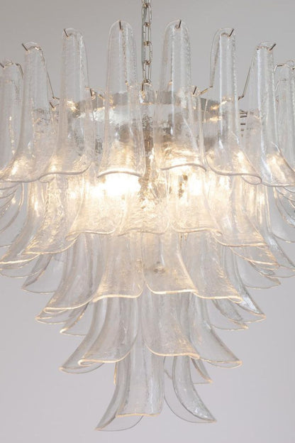 Art glass petal chandelier - view 3 | morylighting