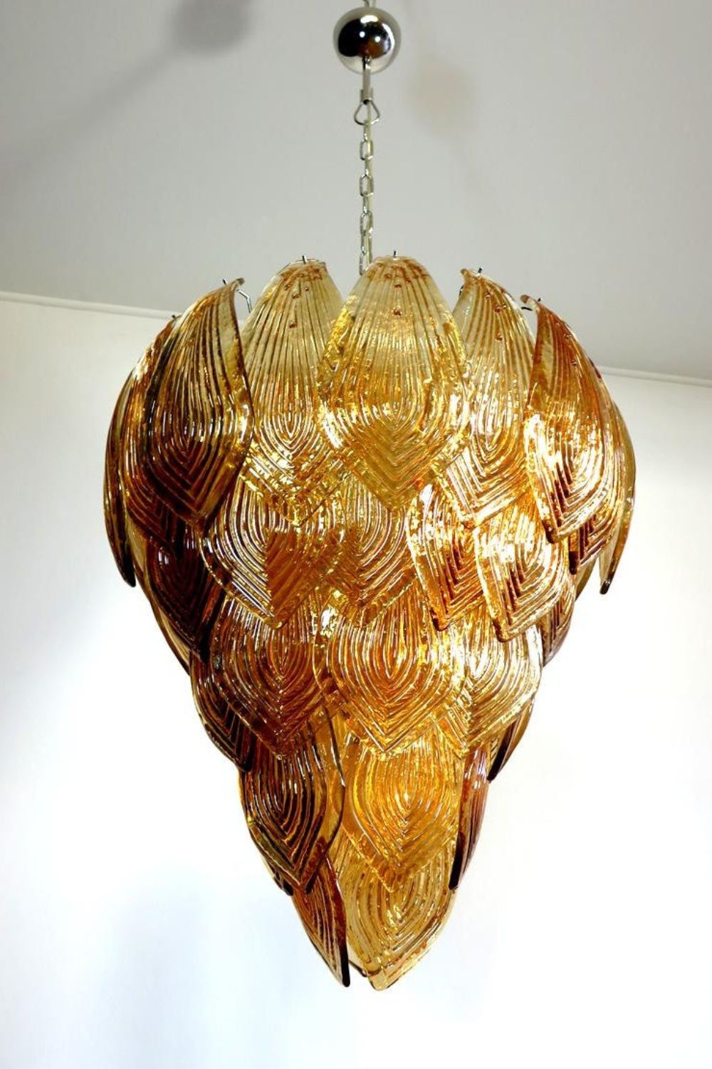 Art Style Amber Felci Glass Chandelier - view 5 | morylighting