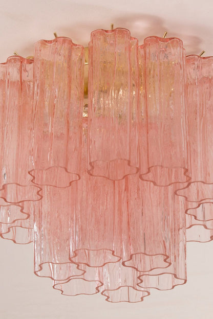 Vintage Pink Murano Tronchi Glass Ceiling Light - view 5 | morylighting