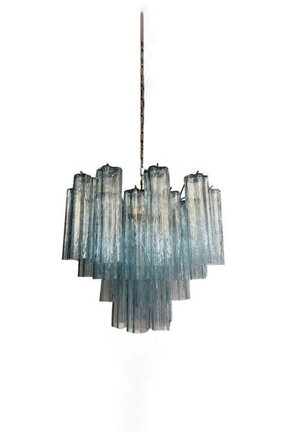 1990s Art blue glass tube chandelier | morylighting