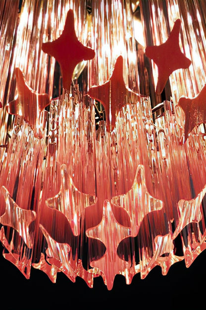 Art Pink Quadriedri Glass Chandelier - view 7 | morylighting