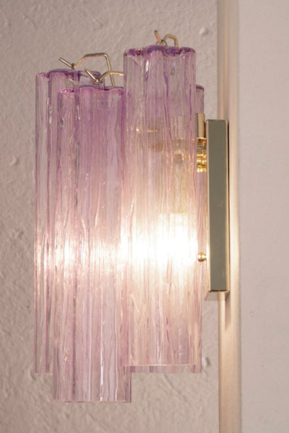 Handcrafted Art Violet Glass Wall Lamp - view 3 | morylighting