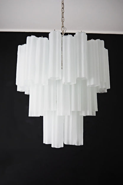 Three-tier Art frosted white glass chandelier - view 9 | morylighting
