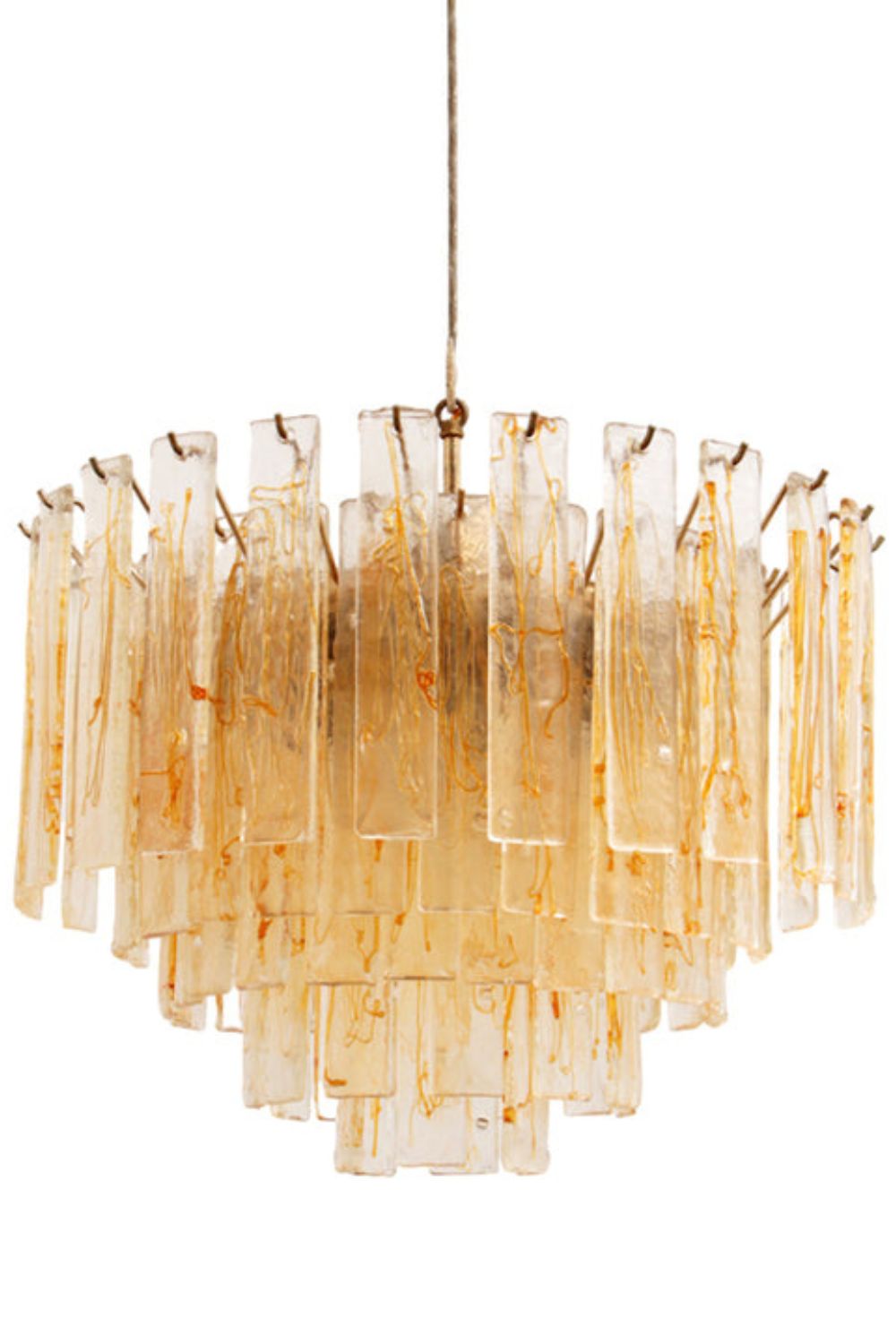 Amber Art Glass Tiered Chandelier - view 4 | morylighting