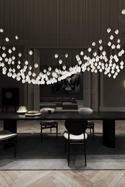Gold Stem Ceramic Flower Chandelier - view 14 | morylighting