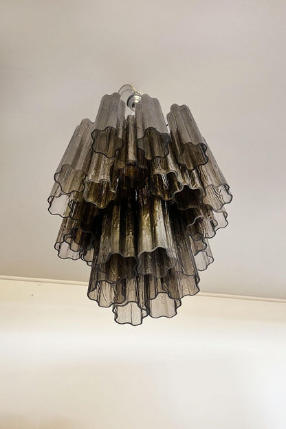 Vintage Smoked Glass Tube Chandelier - view 14 | morylighting
