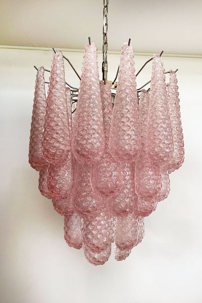 Pink Art Glass Teardrop Chandelier - view 5 | morylighting